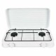 BRÛLE-TOUT À GAZ DOUBLE AVEC COUVERCLE BLANC 4400 W 55 X 7 X 32 CM