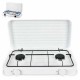 BRÛLE-TOUT À GAZ DOUBLE AVEC COUVERCLE BLANC 4400 W 55 X 7 X 32 CM