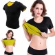 T-SHIRT FITNESS EN NEOPRÈNE À MANCHES COURTES EFFET SAUNA