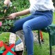 TABOURET DE JARDIN PLIABLE 3 EN 1 AVEC COMPARTIMENTS POUR OUTILS